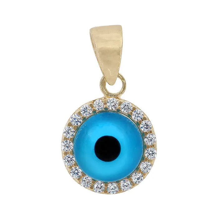 10k gold evil eye pendant