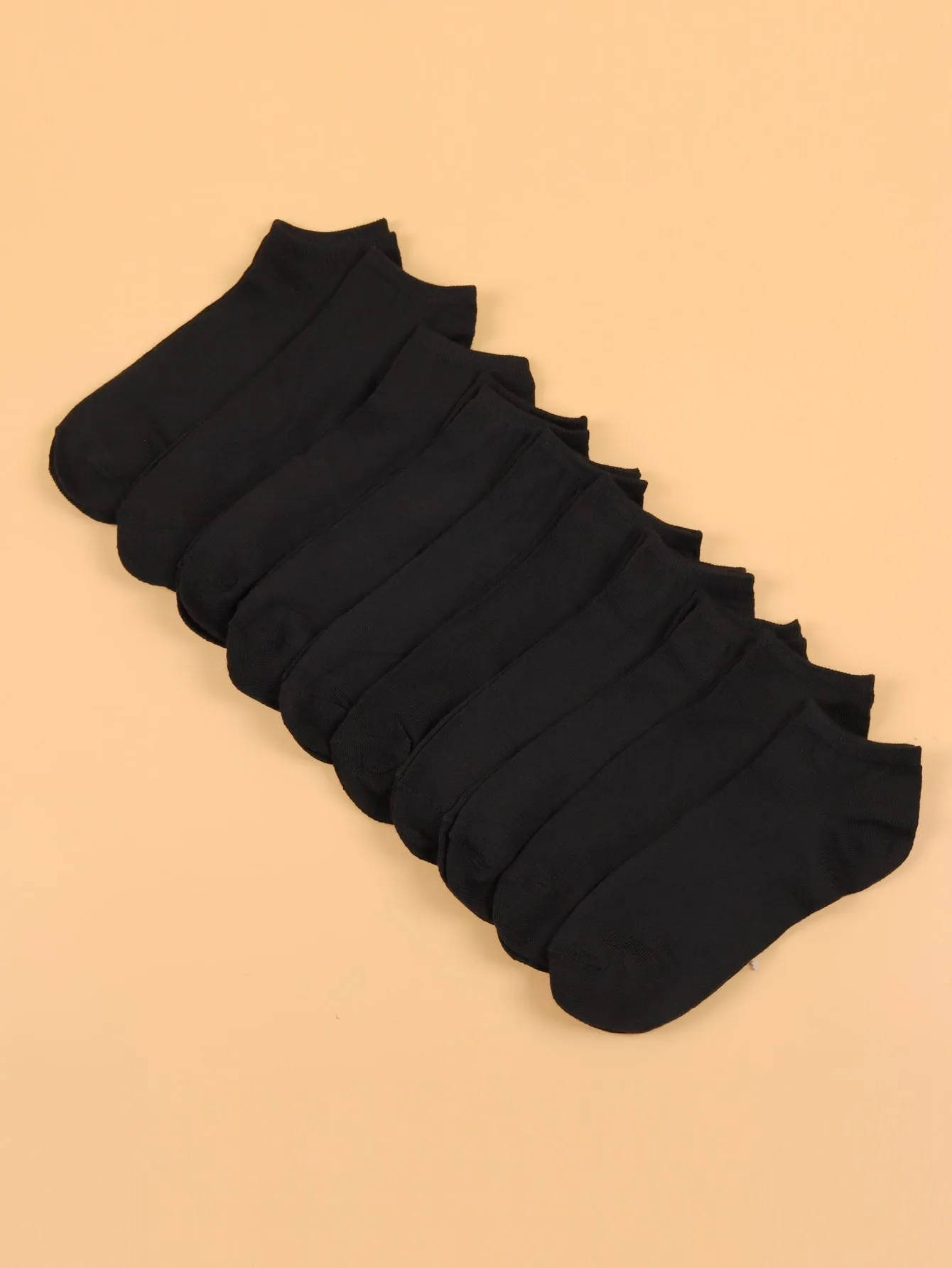 10pairs Solid Ankle Socks