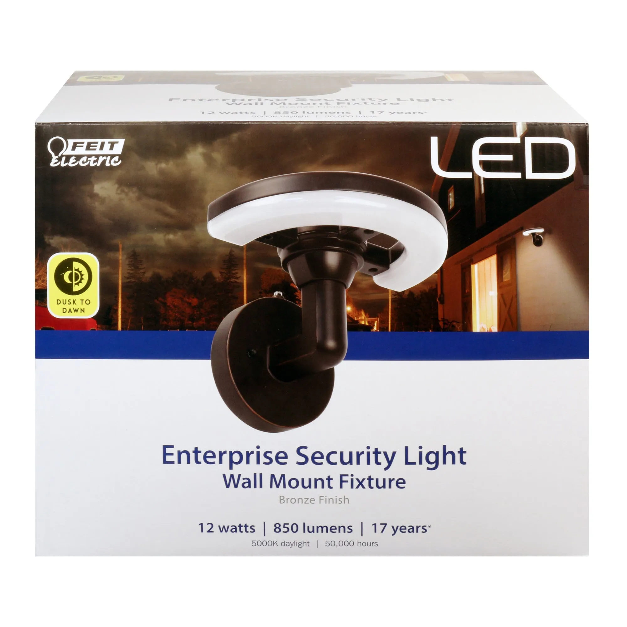 12W Bronze LED Enterprise Security Dusk to Dawn Wall Mount Flood Light