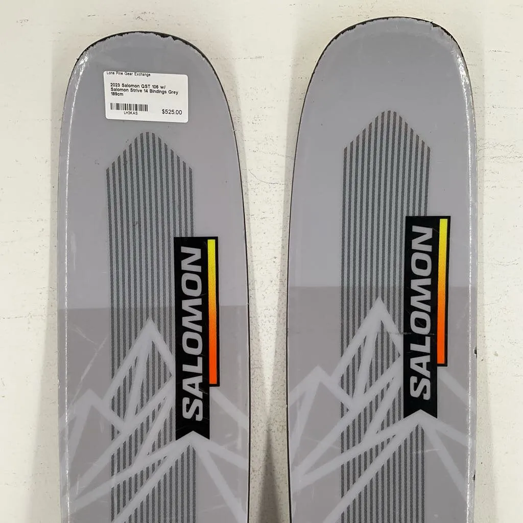 2023 Salomon QST 106 w/ Salomon Strive 14 Bindings