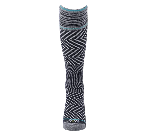 76% Rich Merino Wool Everyday Compression Socks (15-20mmHg) - Zig-Zag