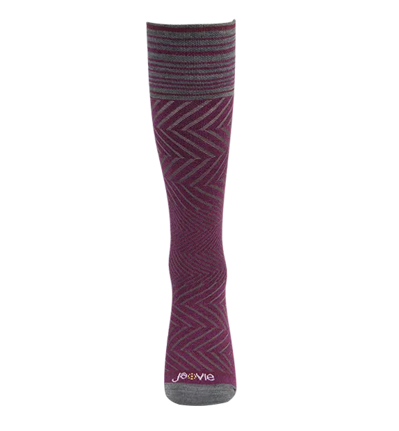 76% Rich Merino Wool Everyday Compression Socks (15-20mmHg) - Zig-Zag