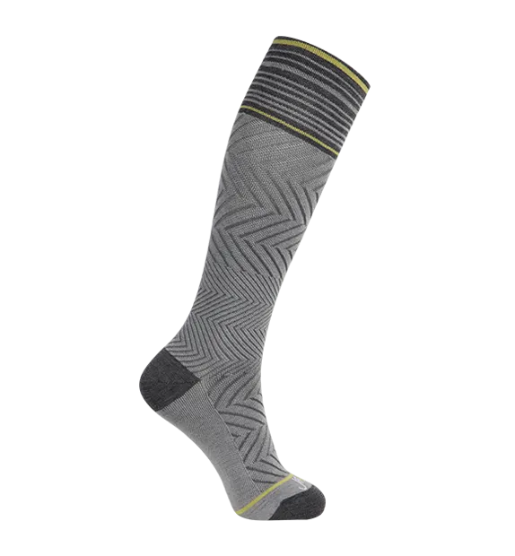 76% Rich Merino Wool Everyday Compression Socks (15-20mmHg) - Zig-Zag