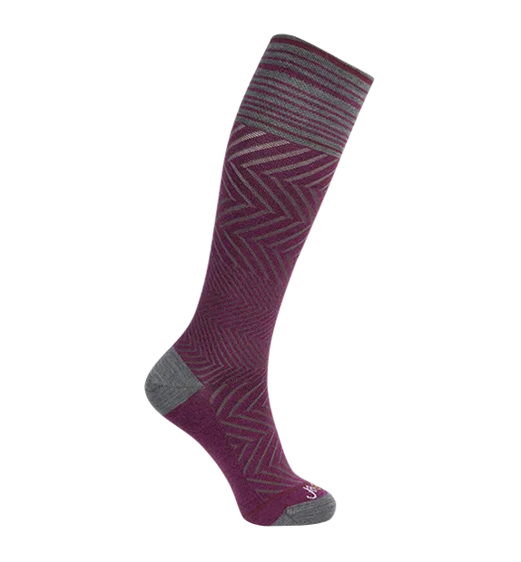 76% Rich Merino Wool Everyday Compression Socks (15-20mmHg) - Zig-Zag