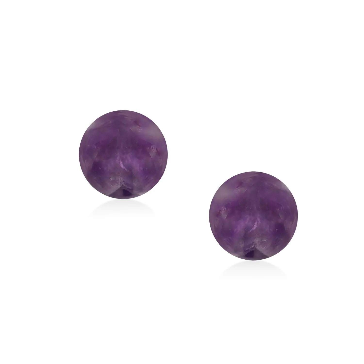 8mm Natural Gemstone Stud Earrings .925 Sterling Silver Birthstone Variety