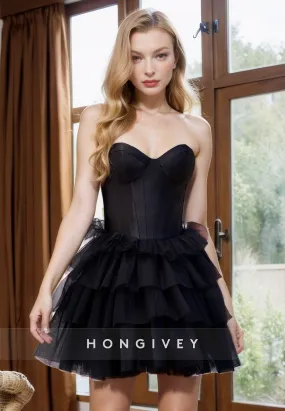 A-Line Sweetheart Empire Two Tone Party Evening Homecoming Dress