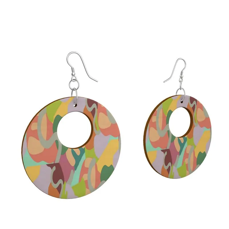 Abstract Wild Wooden Earrings: Organic Shape