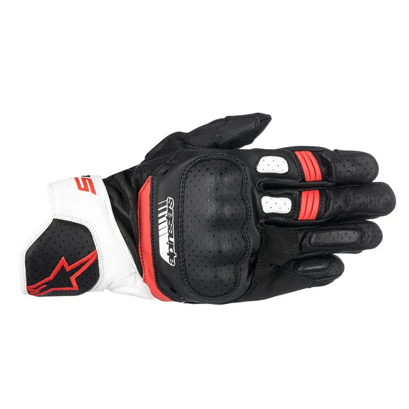 Alpinestars SP-5 Leather Gloves - Black / White / Red