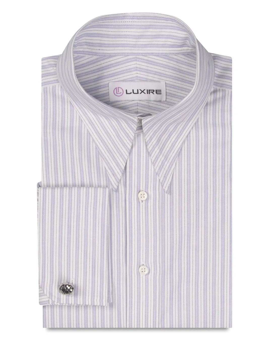 Alumo Oxford  Light Purple and Navy Stripes