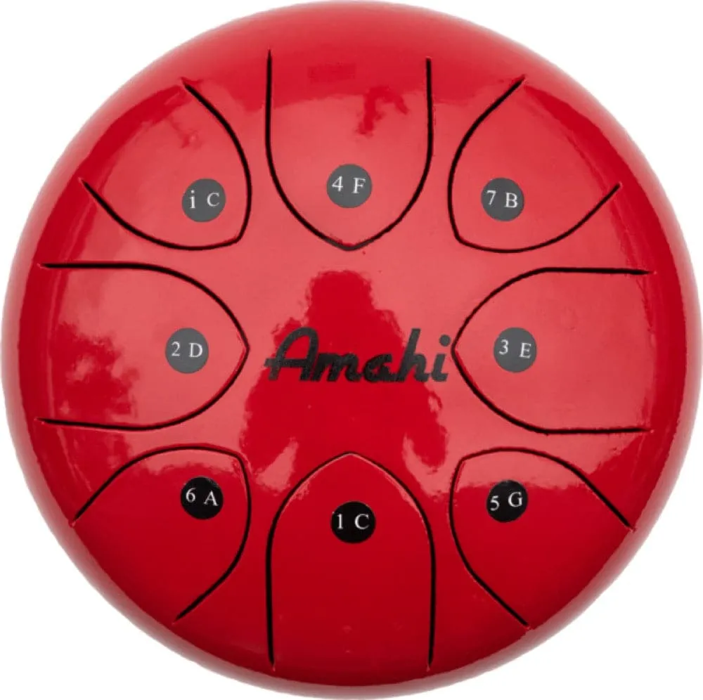 Amahi Steel Tongue Drum 8" Red