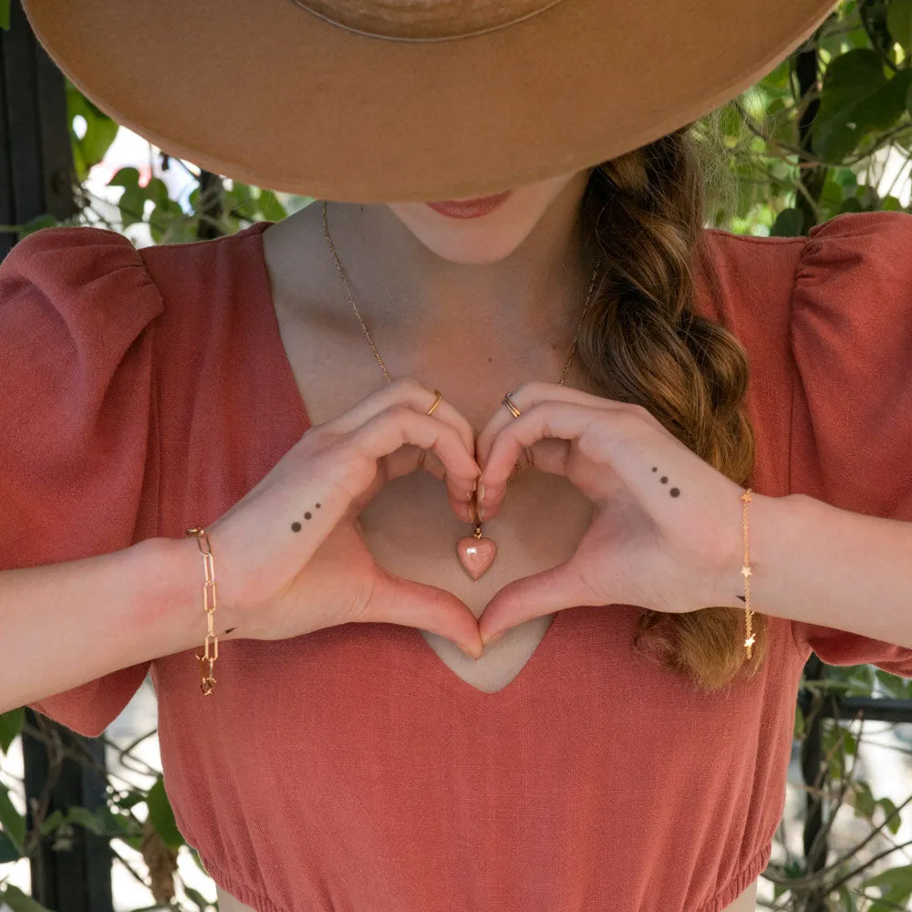 Amano Studio | Large Enamel Heart Locket in Rose