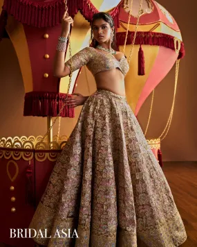 Antique Gold Lehenga Set