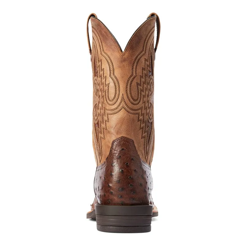 Ariat Men's Dagger Dark Tabac Full Quill Ostrich Exotic Western Boots 10042475