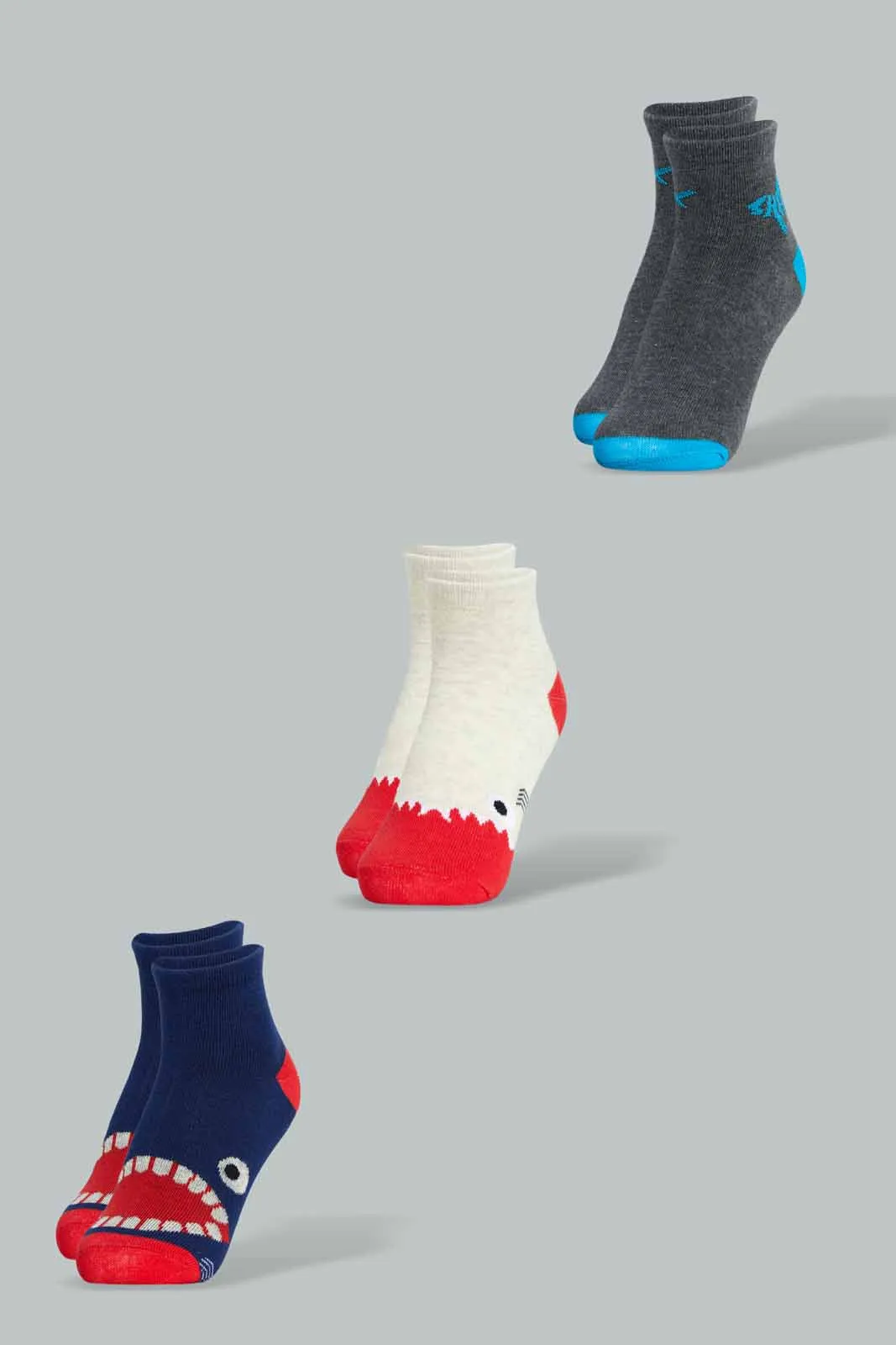 Assorted Ankle Socks For Boys (Pack of 3)