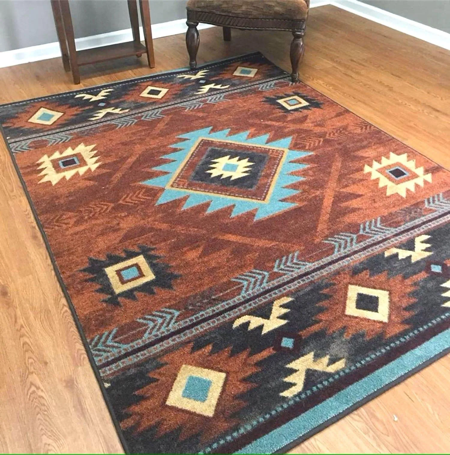 Aztec Whiskey River Rugs in Rust