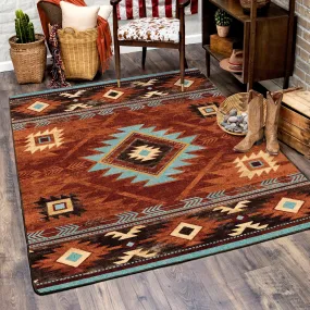 Aztec Whiskey River Rugs in Rust