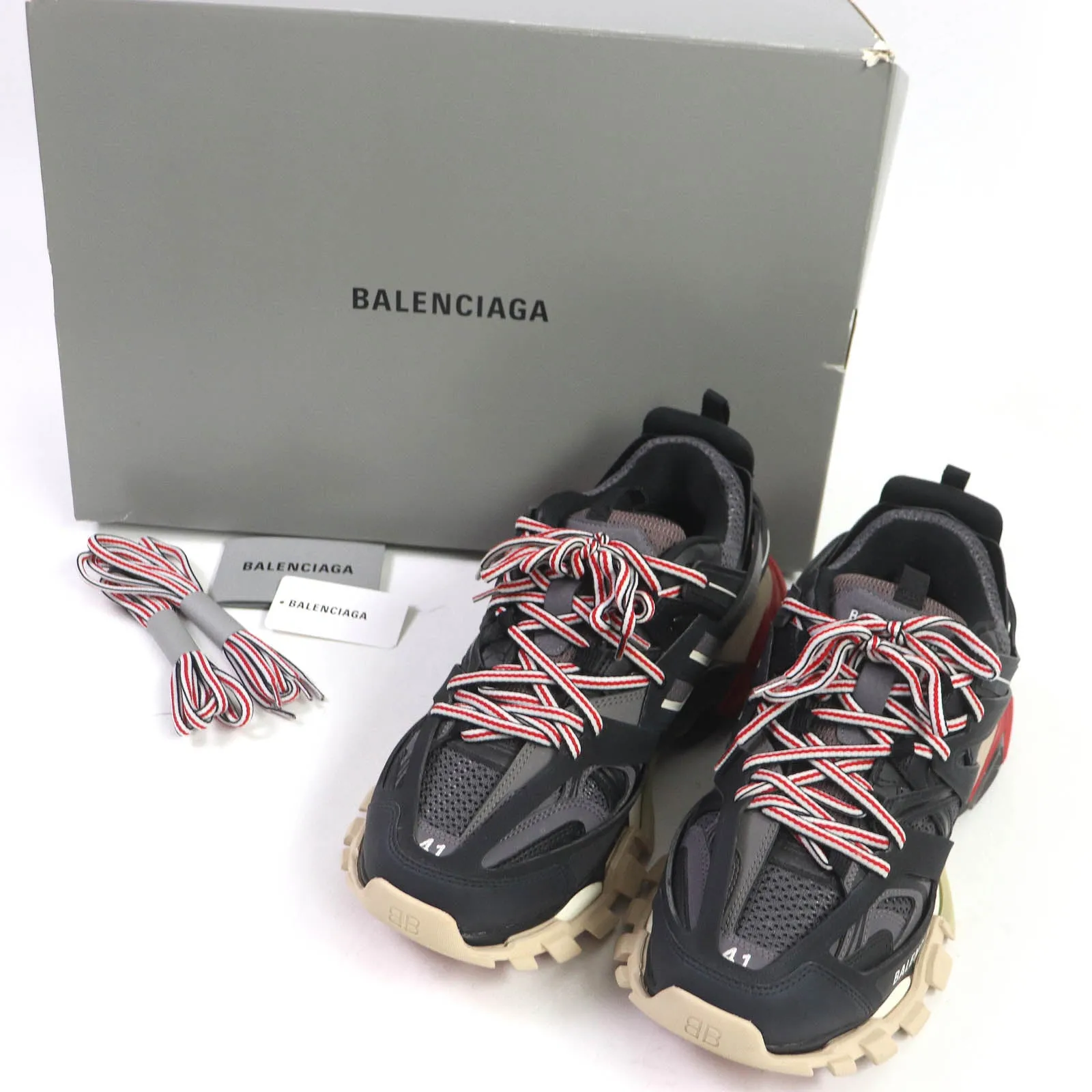 Balenciaga Track Dad Shoes Leather Black