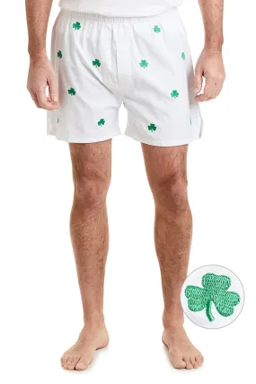 Barefoot Boxer White Oxford with Shamrock