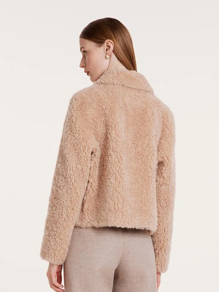 Beige Pure Wool Short Jacket