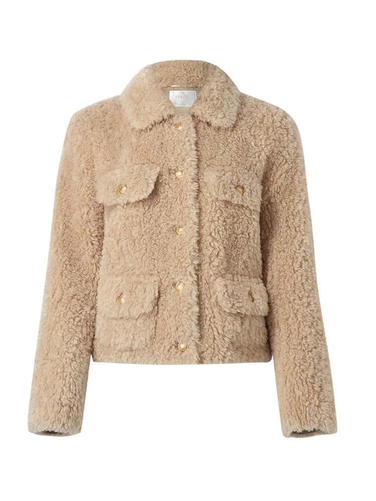 Beige Pure Wool Short Jacket