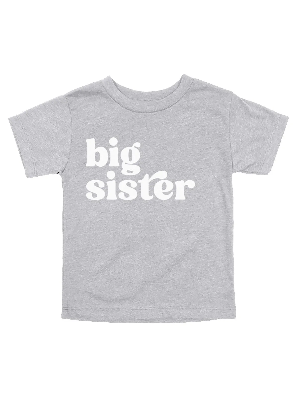 Big Sister Tee for Girls in Heather Gray