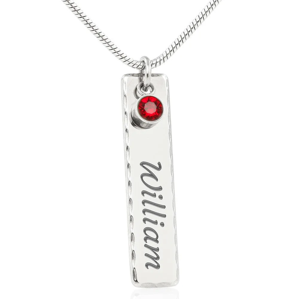 Birth Stone Name Necklace With Mother's Day Gift Wish Card