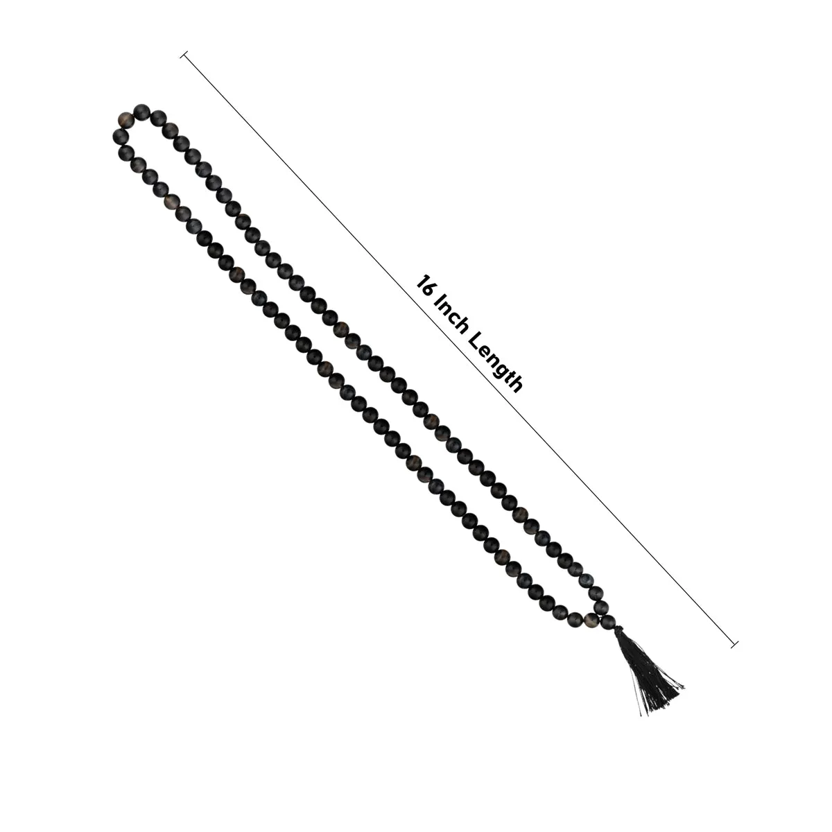 Black Sulemani Mala - 16 Inches | Sulemani Beads Mala/ Japa Mala for Men & Women