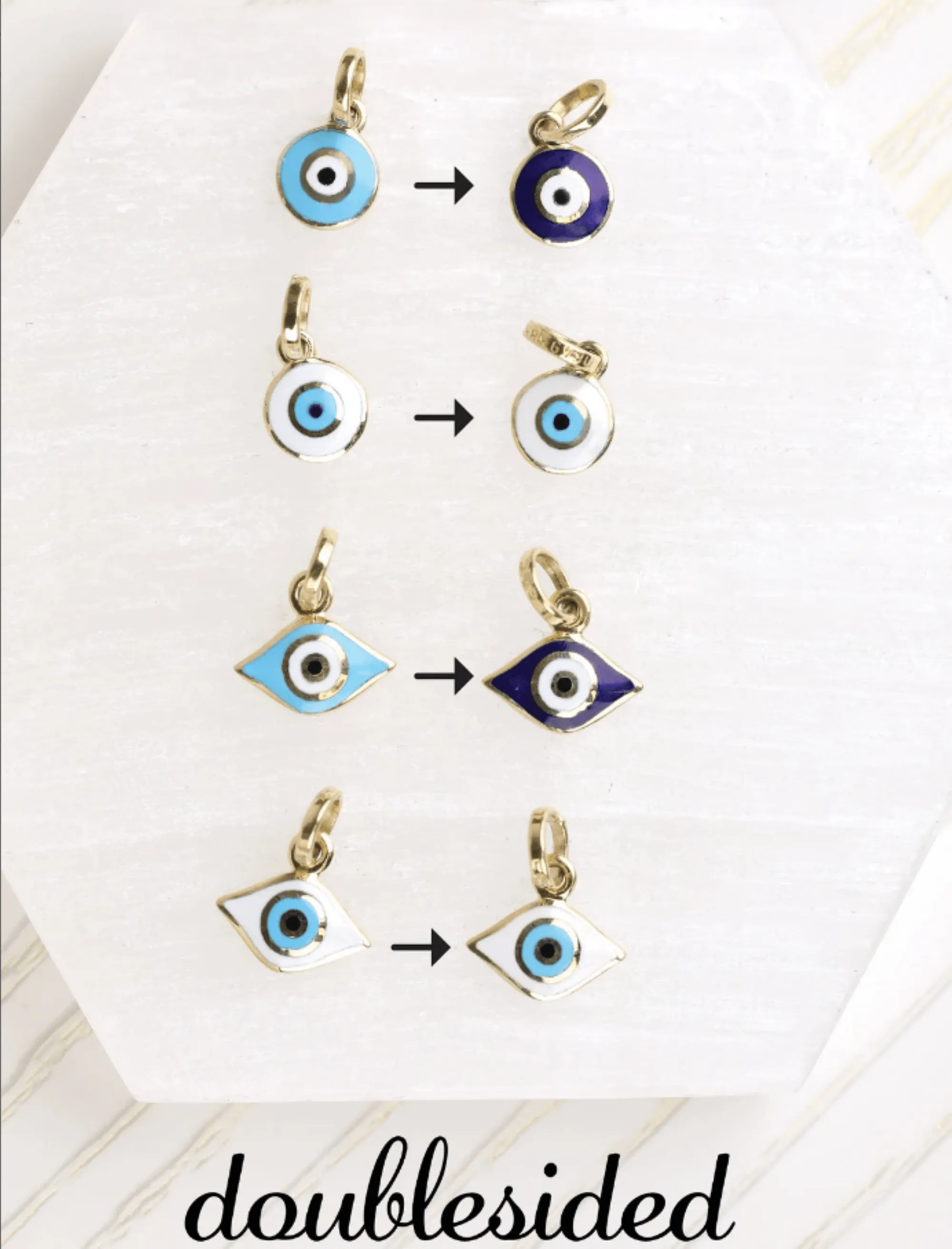 Bold Blue Enamel Evil Eye Charm, Lucinda