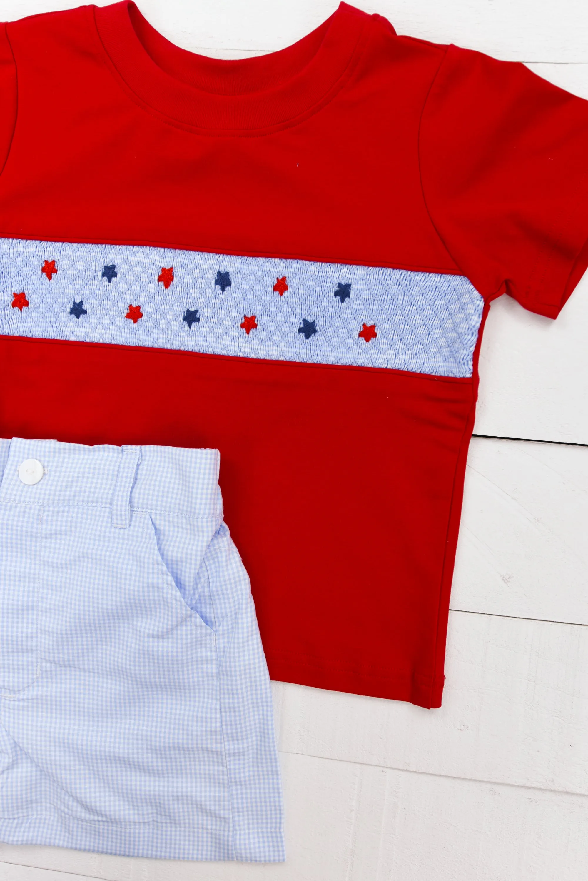 Boys Smocked Stars Short Set