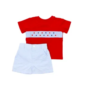 Boys Smocked Stars Short Set