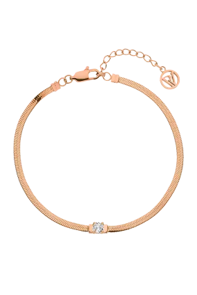 Brilliant Sleek Bracelet 14K Rosegold Plated