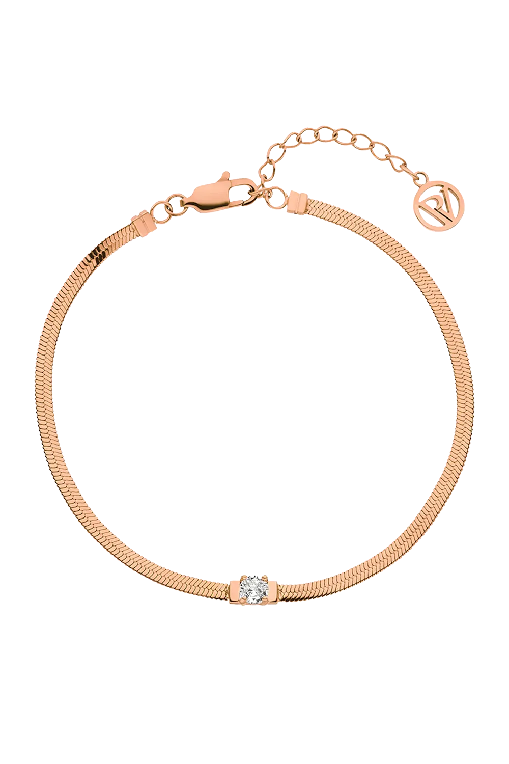 Brilliant Sleek Bracelet 14K Rosegold Plated