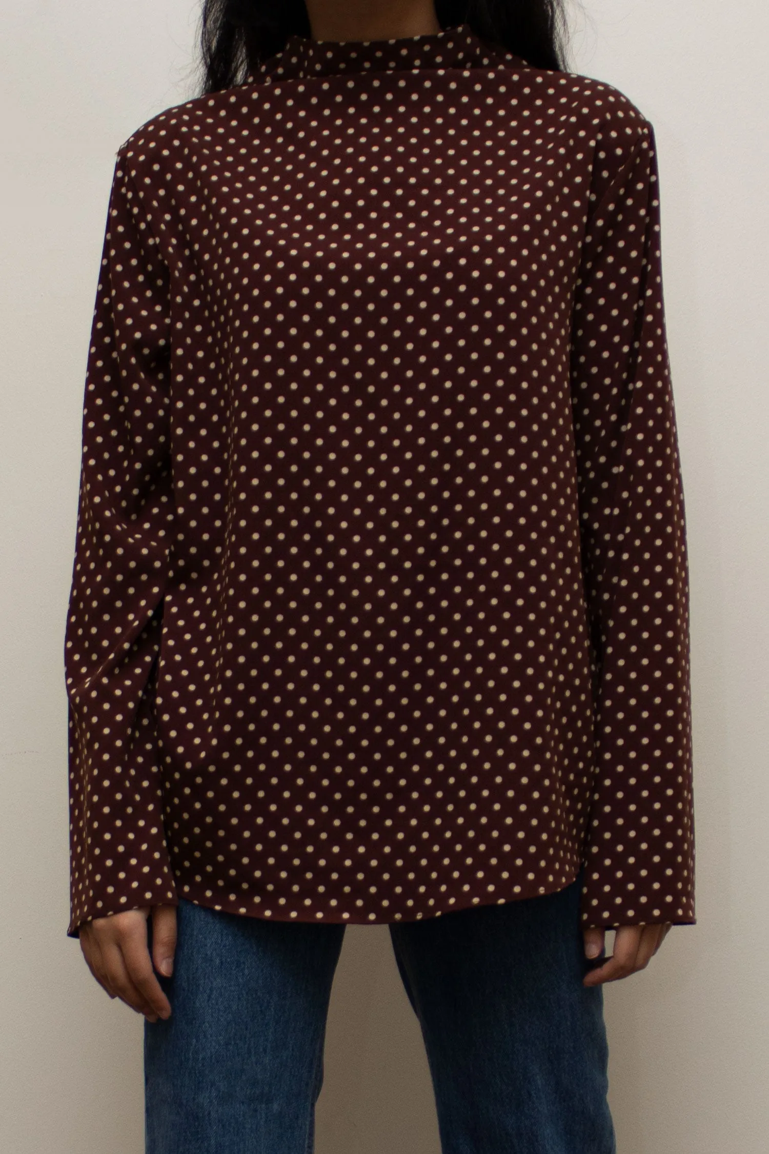 Brown Polka Dots Blouse