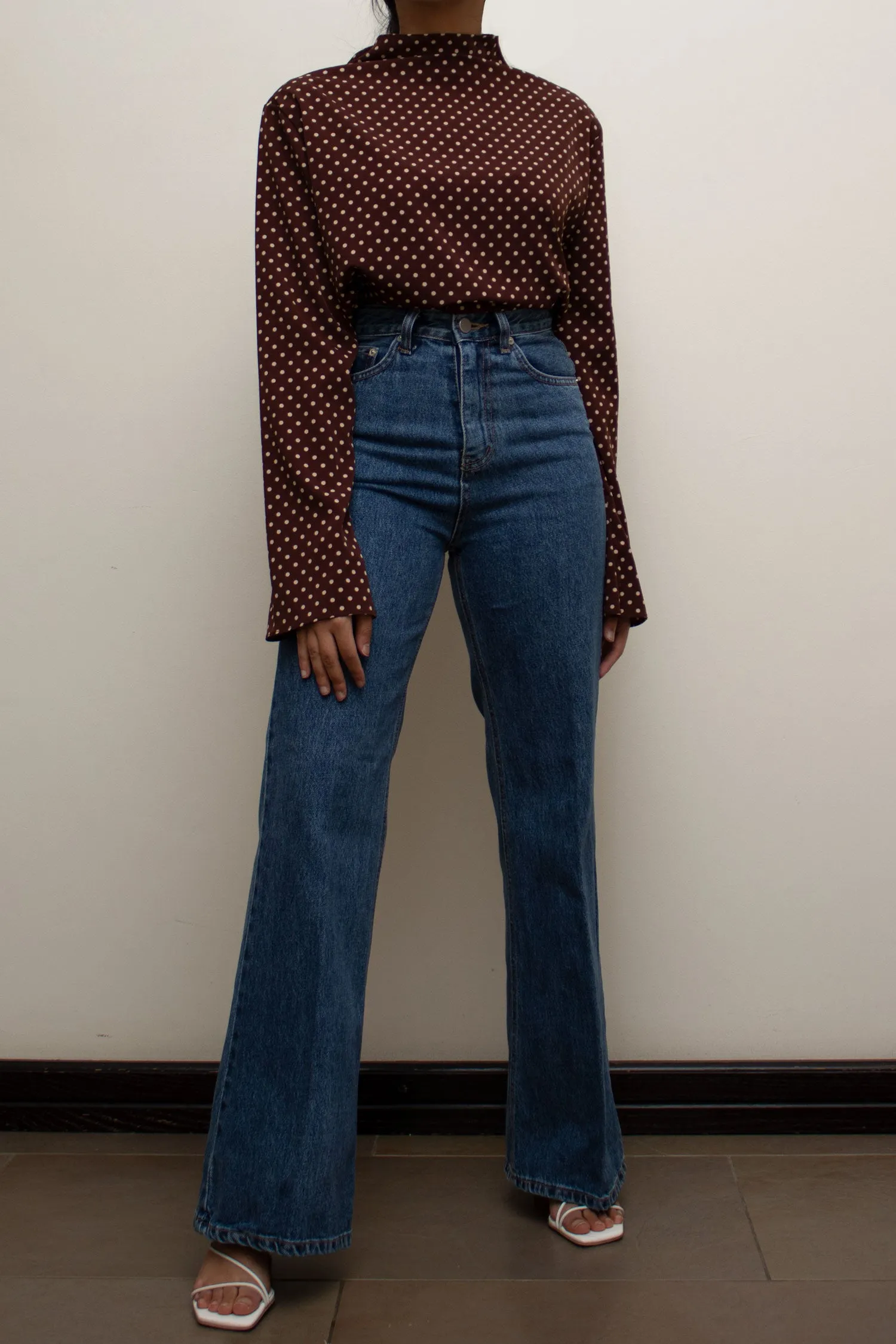 Brown Polka Dots Blouse