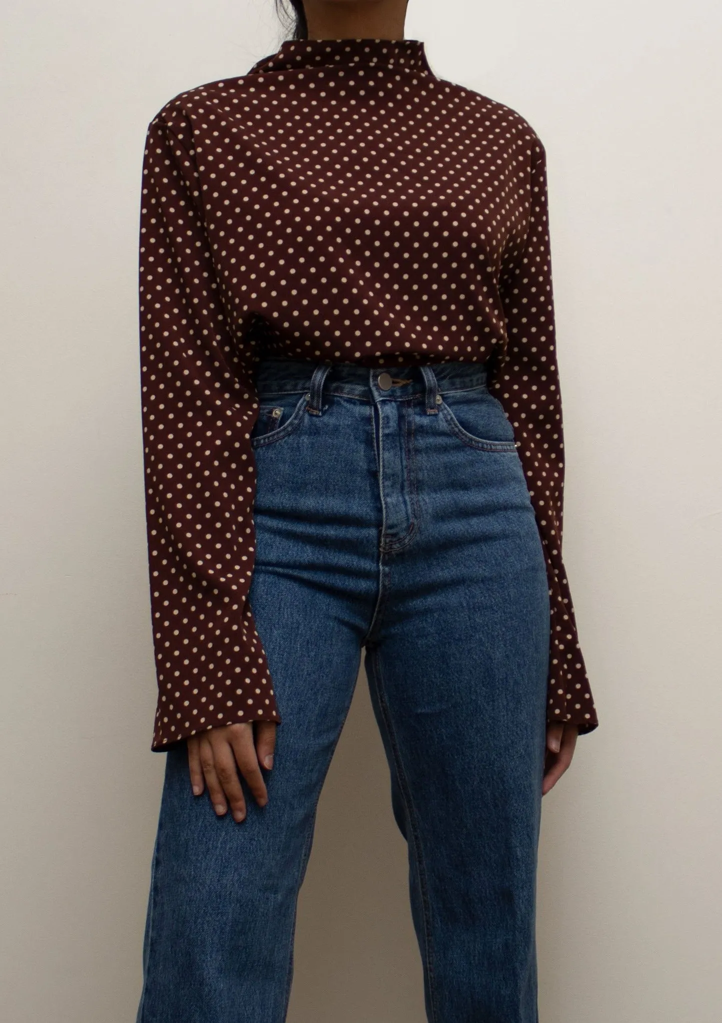 Brown Polka Dots Blouse