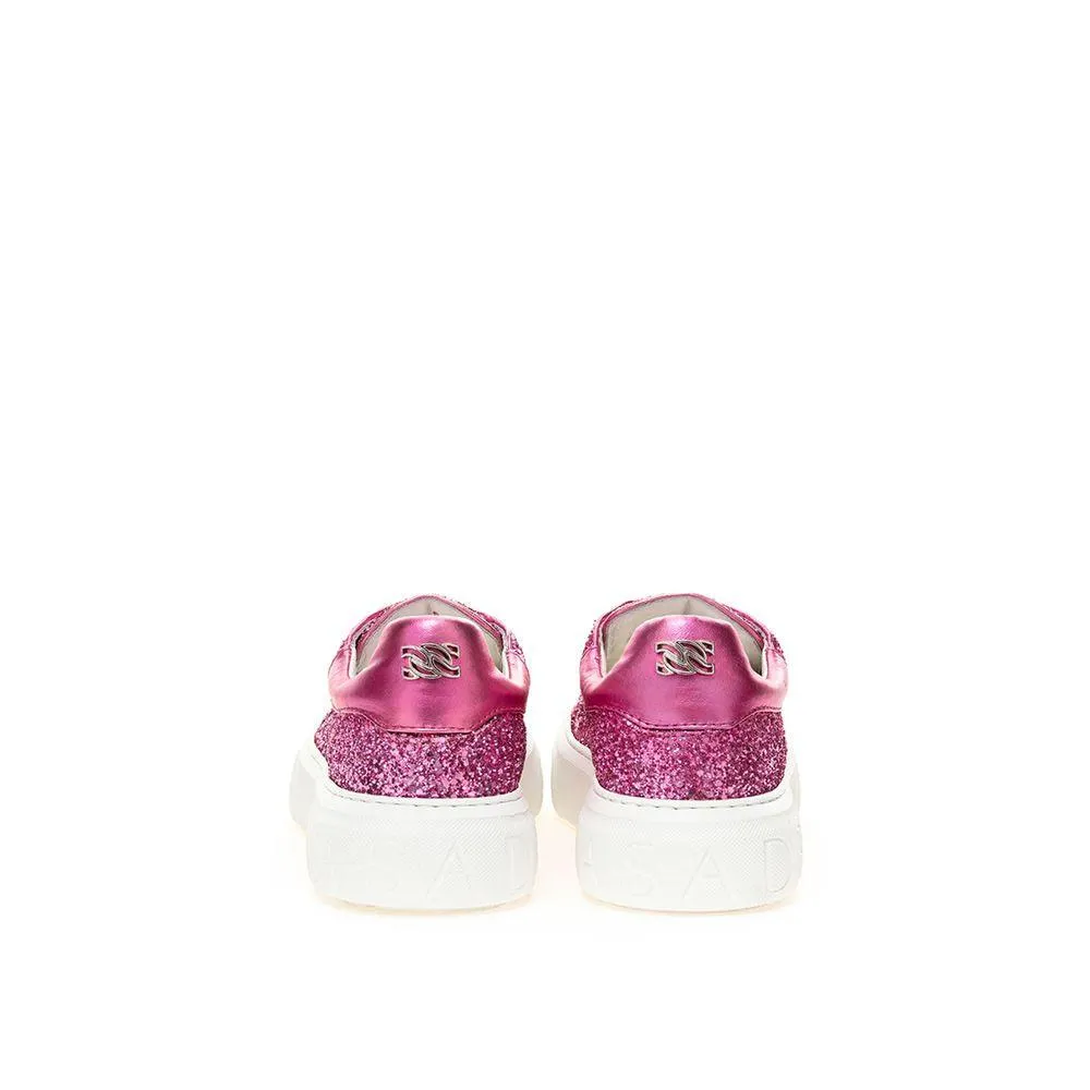 Casadei Fuchsia Elegance Leather Sneakers