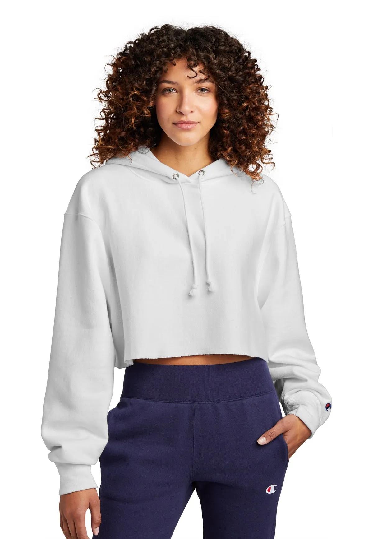 Champion Women's Reverse Weave Cropped Cut-Off Hooded Sweatshirt