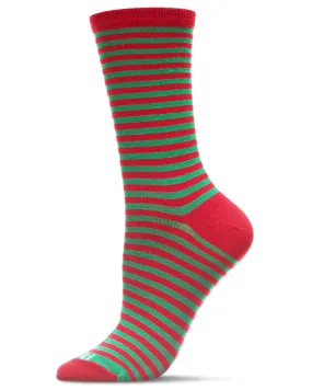 Colorful Stripes Bamboo Blend Crew Socks