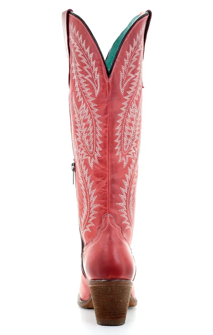 Corral Women's 15" Rioja Red Embroidered Tall Snip Toe Western Boot