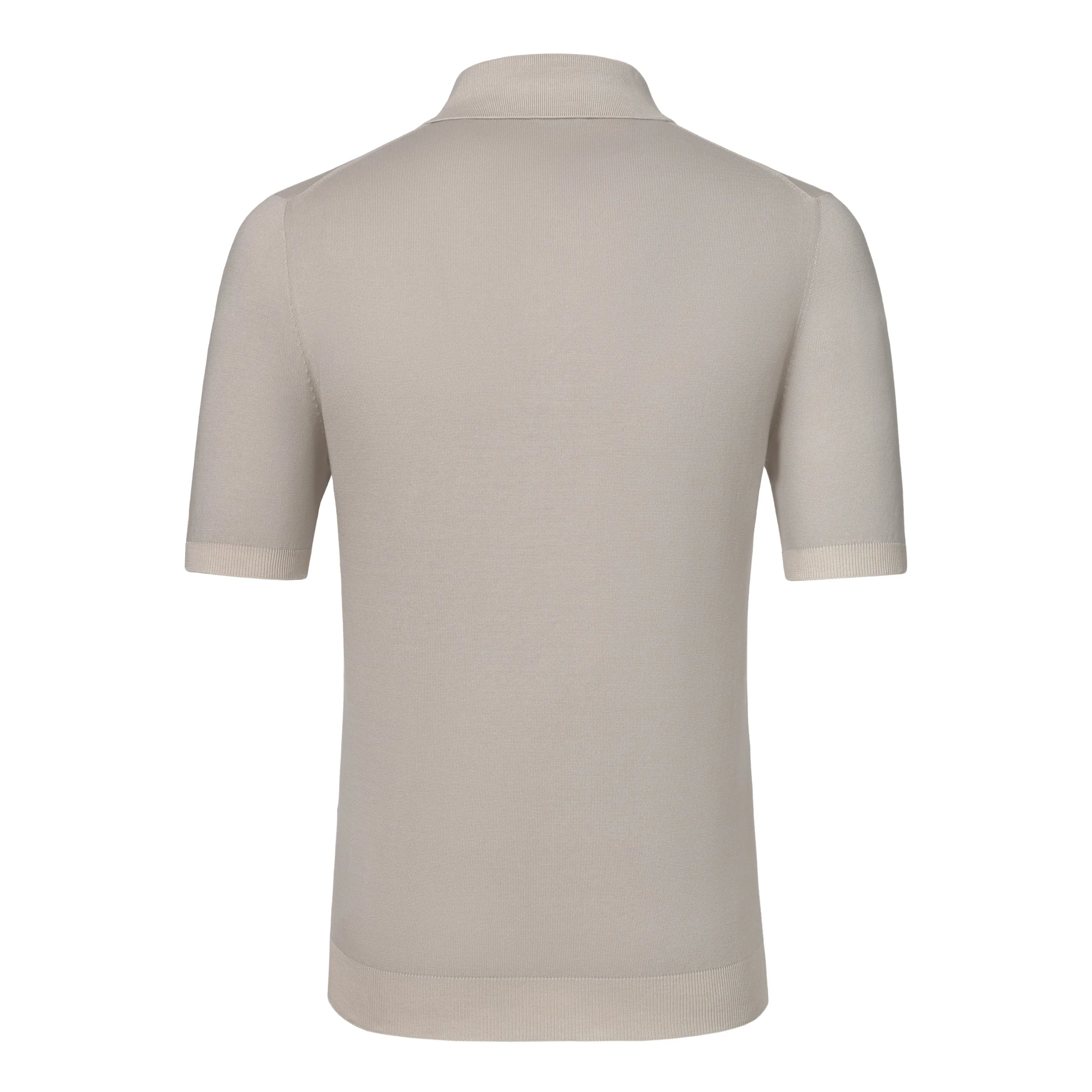 Cotton Polo Shirt in Warm Grey