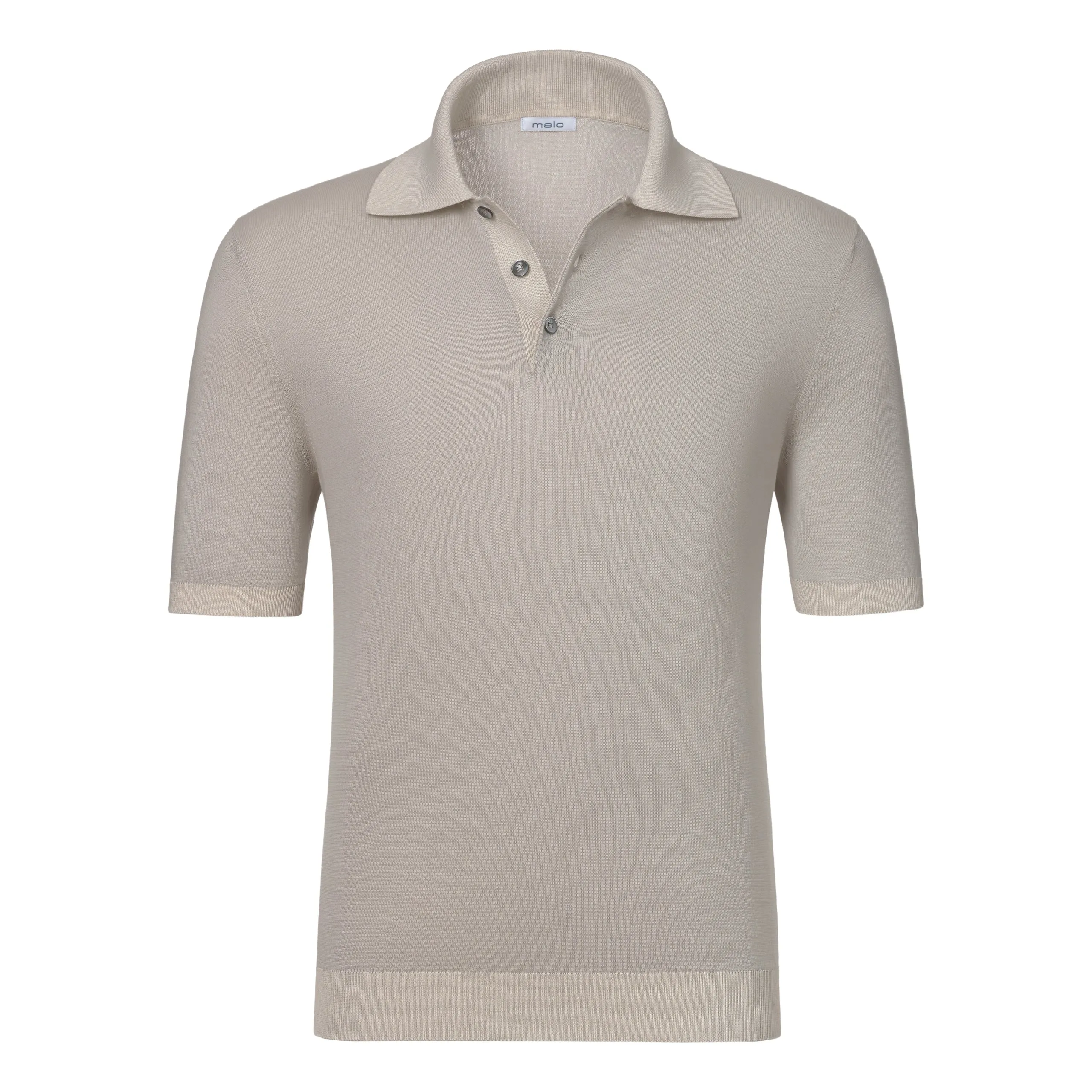 Cotton Polo Shirt in Warm Grey