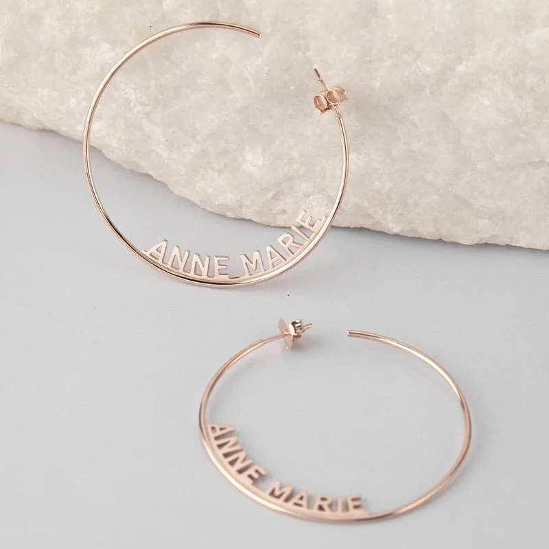 Custom Big Circle Hoop Earring For Woman- The Big And Small Hoop Earring