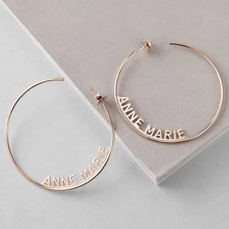 Custom Big Circle Hoop Earring For Woman- The Big And Small Hoop Earring