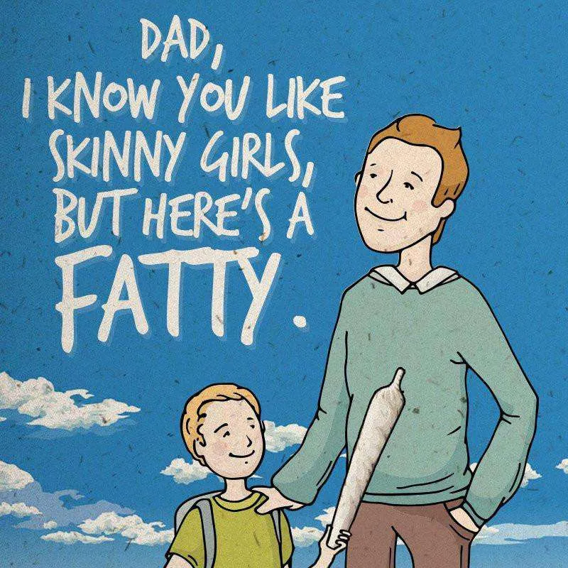 DAD LIKES SKINNY GIRLS HEMP GREETING CARD