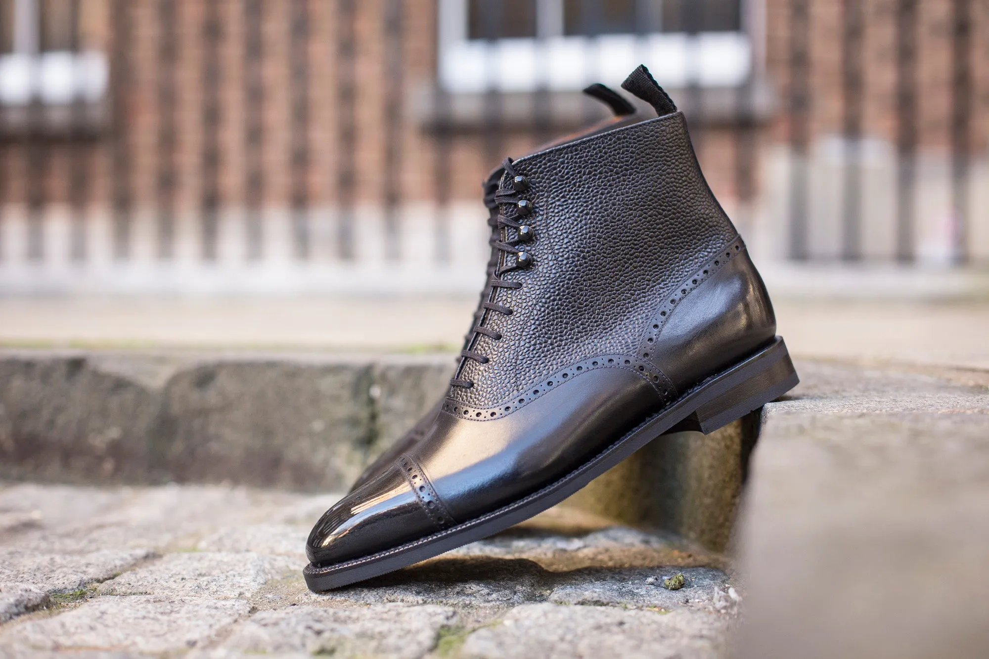 David - MTO - Black Calf / Black Country Calf - LPB Last - City Rubber Sole