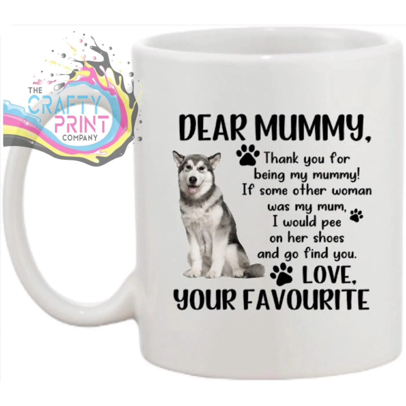 Dear Mummy Dog (personalised with breed) Mug