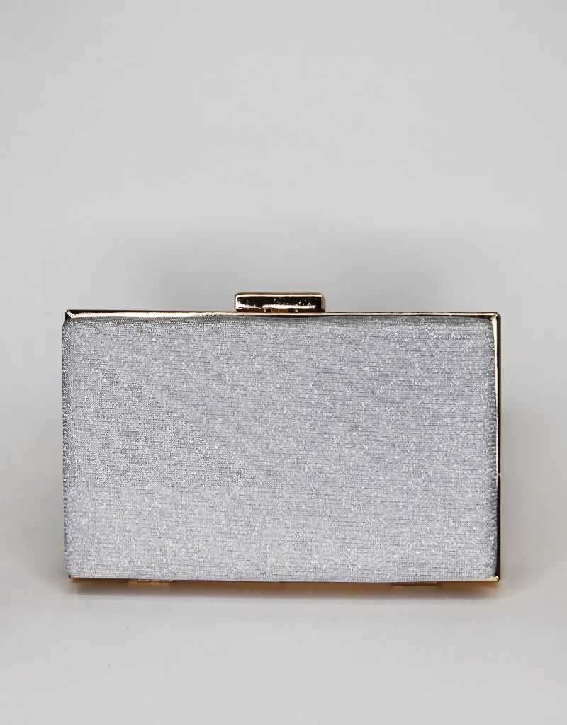 ERIKA SLEEK CLASP CLUTCH - SILVER