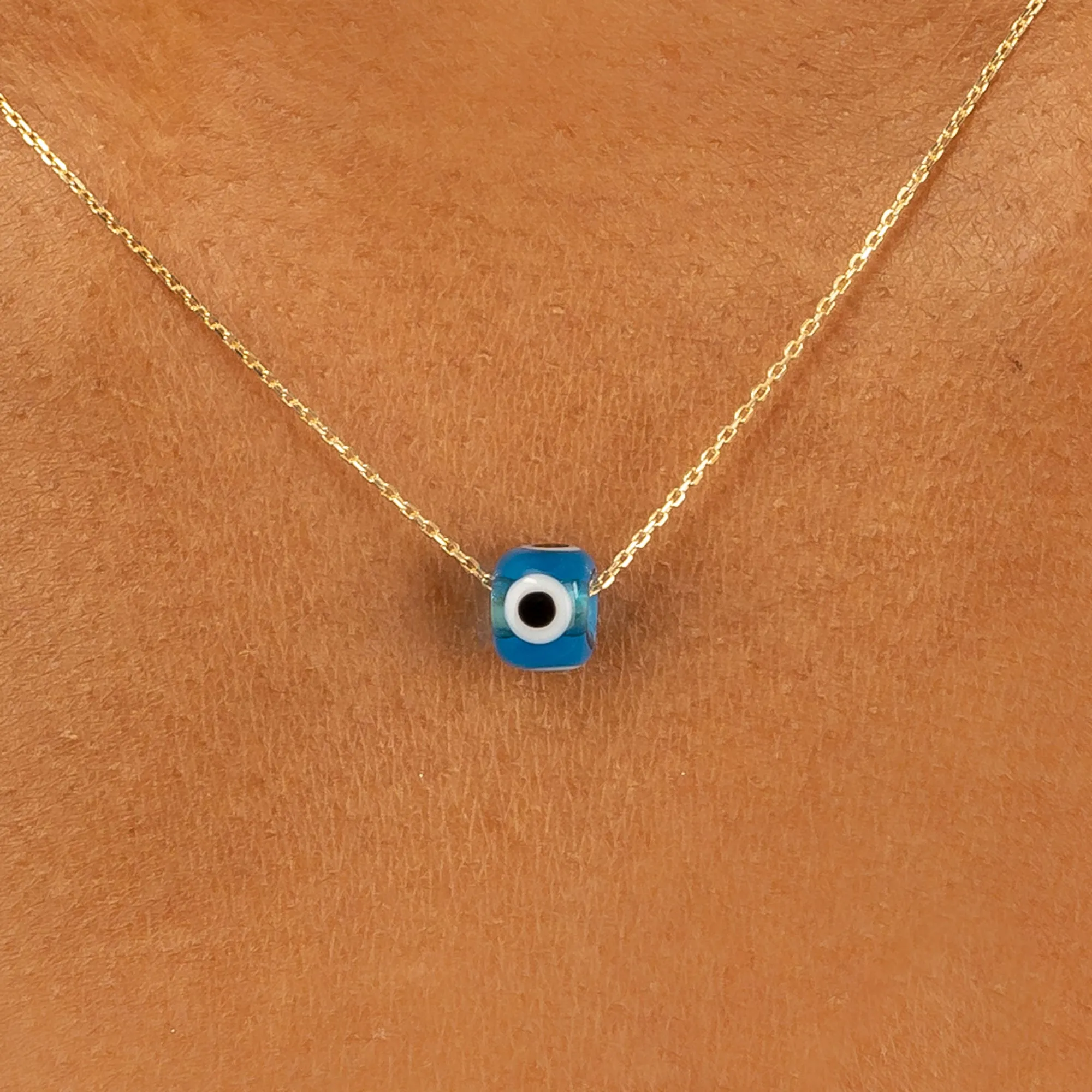 Evil Eye Glass Pendant Necklace, Gabriella