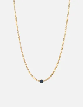 Eye of Time Type Chain Necklace, Gold Vermeil/Blue