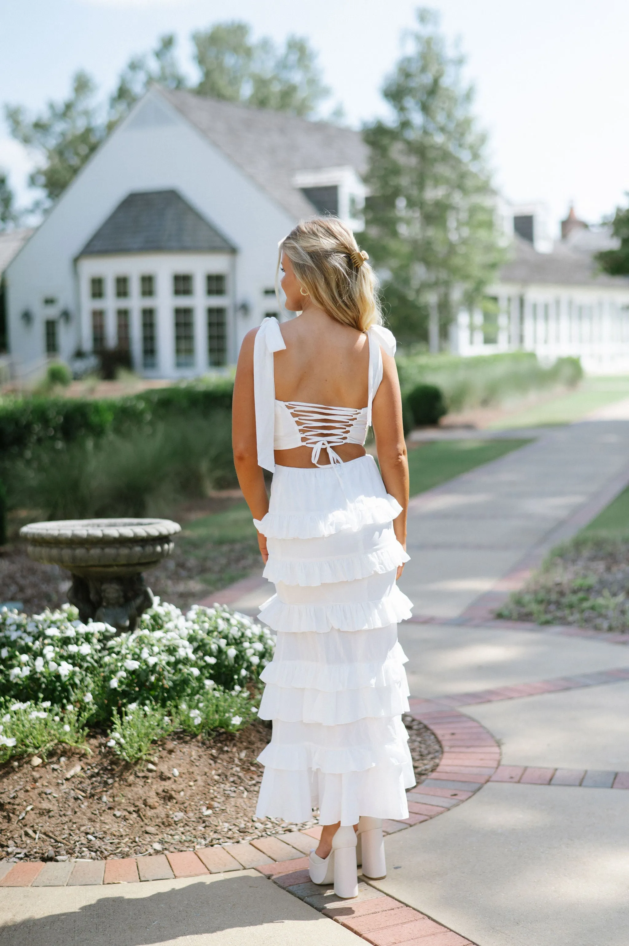 Faith Ruffled Skirt Set-Off White